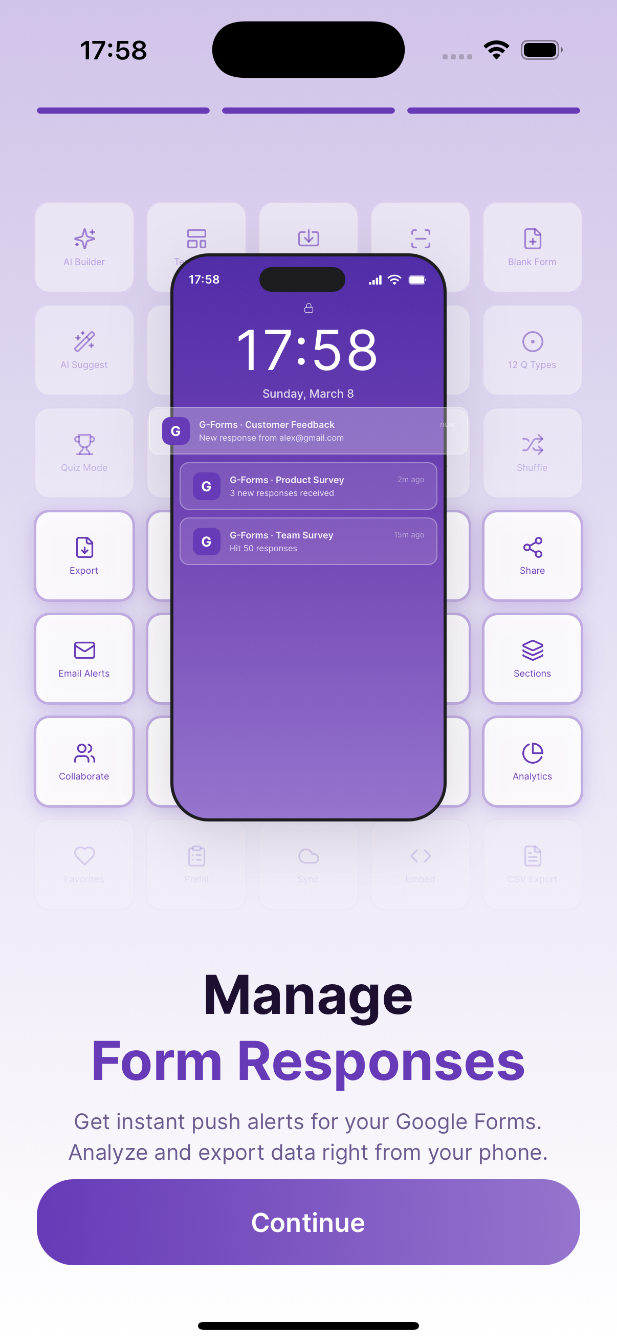 Get push notifications for new form responses